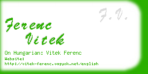 ferenc vitek business card